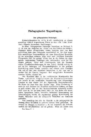 Pädagogische Tagesfragen