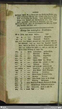 Einige der wichtigsten Drukfehler