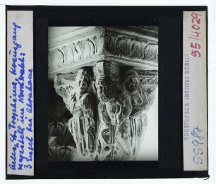 Arles, St. Trophime : Kreuzgang, Kapitell, Nordtrakt, Drei Engel und Abraham