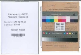 Entnazifizierung Franz Weber , geb. 06.08.1896 (Beamter)