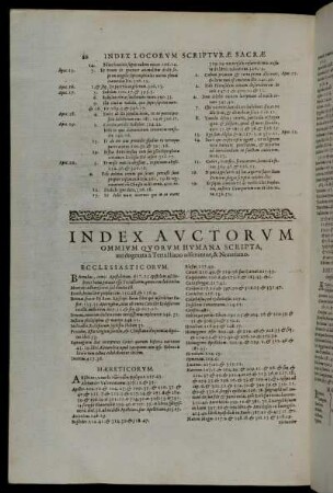 Index Auctorum Ommium Quorum Humana Scripta, aut dogmata a Tertulluano adferuntur, & Novatiano.