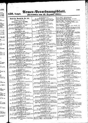 830. Ausgabe. Montag, 13. Dezember 1915