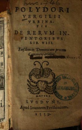 De rerum inventoribus : lib. VIII.