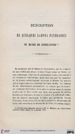 Description de quelques lampes funéraires du musée de Constantine
