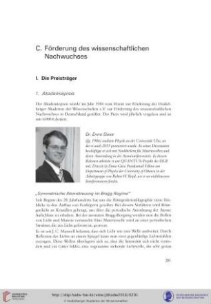 I. Die Preisträger