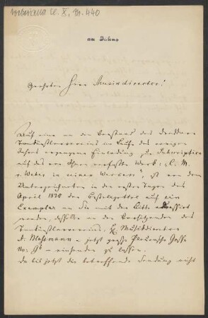 Brief an Friedrich Wilhelm Jähns : 16.04.1871