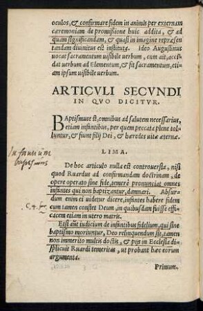 Articuli Secundi In Quo Dicitur.