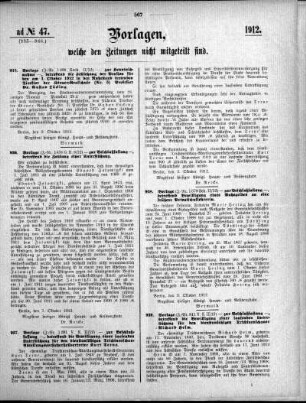Anlage: ad No. 47 (935-946), Vorlagen, welche den Zeitungen nicht mitgeteilt sind