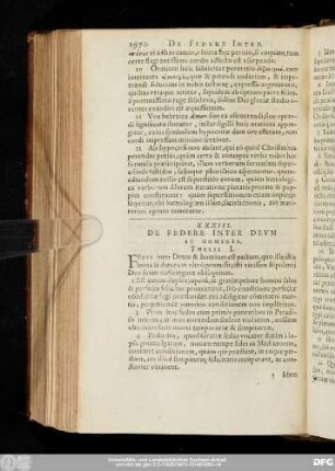 XXXIII. De Federe Inter Deum Et Homines.