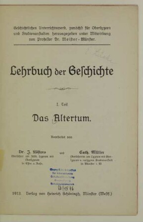 Teil 1: Das Altertum