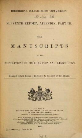 Report. 11. 1887, Appendix part 3