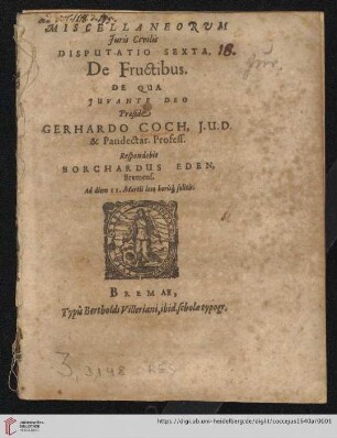 Miscellaneorvm Juris Civilis Disputatio Sexta, De Fructibus