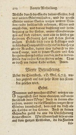 Vierte Betrachtung. Ueber die Sündfluth ...