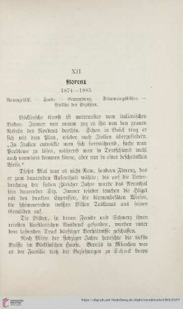 XII. Florenz 1874-1885