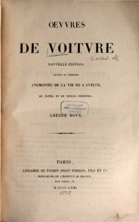 Oevvres de Voitvre