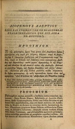 Diogenis Laertii de vitis, dogmatis et apophthegmatis clarorum philosophorum : libri decem, 1
