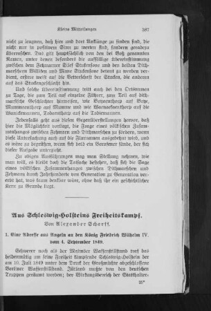 Aus Schleswig-Holsteins Freiheitskampf