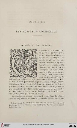 2. Pér. 12.1875: Les musées de Copenhague : musées du Nord