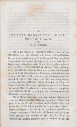 435-479 Friedrich Wilhelm Carl Umbreit : Blätter der Erinnerung