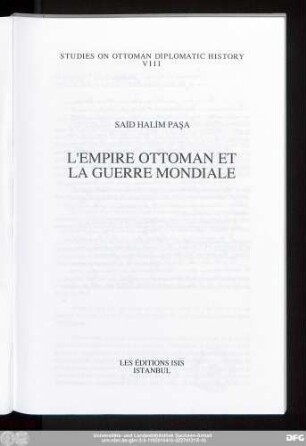 L'Empire ottoman et la guerre mondiale