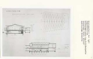 Jugendzentrum, Bandung (Diplomarbeit bei Willy Kreuer): Auditorium, Konstruktion, Schnitte 1:100