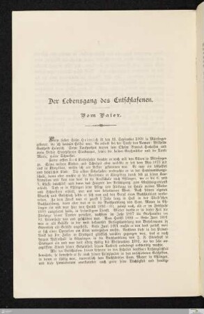 Der Lebensgang der Entschlafenen
