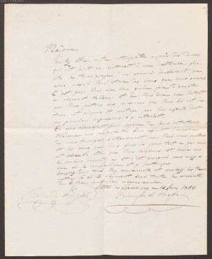 Albert Alexander von Pourtalès (1812-1861), Nachlass: Brief von Kaiser Wilhelm I. an Luise von Pourtalès - BSB Ana 472.II.C. Wilhelm I., dt. Kaiser an Pourtalès, Luise von