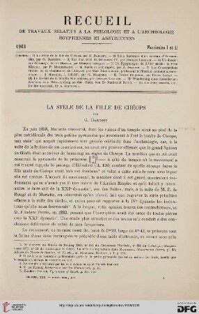 30: La stèle de la fille de Chéops