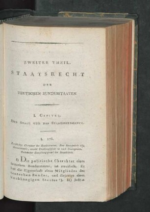 Zweiter Theil. Staatsrecht der teutschen Bundesstaaten