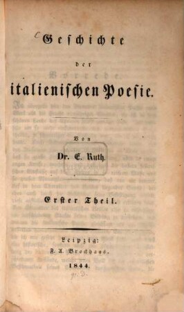 Geschichte der italienischen Poesie, 1