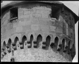 Bretten Simmelturm (Rundturm) - Ansicht vom Dachgeschoß