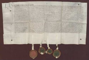 Markgraf Philibert von Baden-Baden leiht von dem St. Weidenstift zu Speyer 500 fl. zu 5% Zins; Bürgen sind die Städte Baden, Kuppenheim, Stollhofen