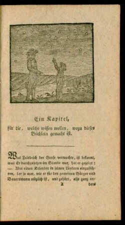 Ein Kapitel, für die, welche wissen wollen, wozu dieses Büchlein gemacht ist