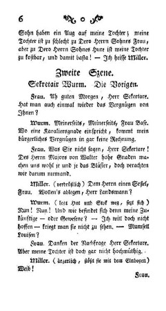 Zweite Szene. Sekretair Wurm. Die Vorigen