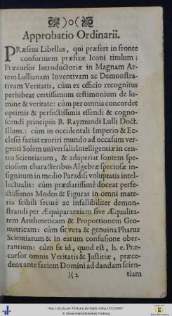 Approbatio Ordinarii.