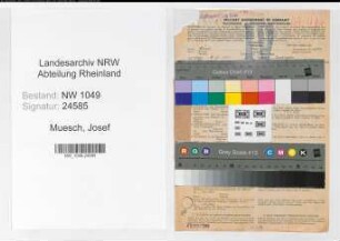 Entnazifizierung Josef Muesch , geb. 06.11.1904 (Lehrer)