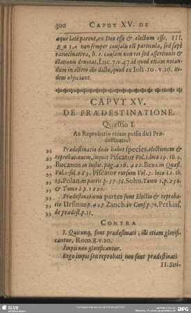Caput XV. De Praedestinatione