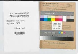 Entnazifizierung Karl Hillen , geb. 22.08.1896 (Stadtinspektor)