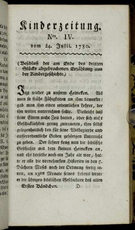 Nro. IV. vom 24. Julii. 1780.