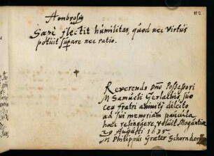 112r, Mainz ; 29.08.1635 / Philippus Graeter