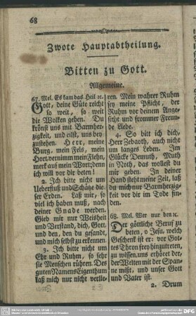 Zwote Hauptabtheilung. Bitten zu Gott