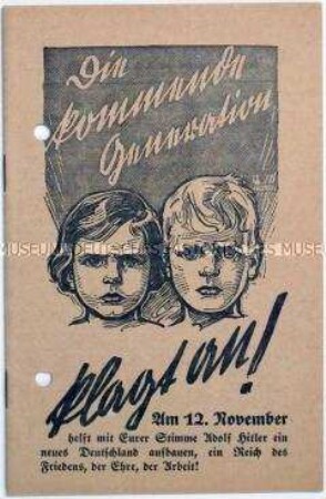 Propagandaschrift der NS-Volkswohlfahrt gegen die Jugendpolitik in der Weimarer Republik