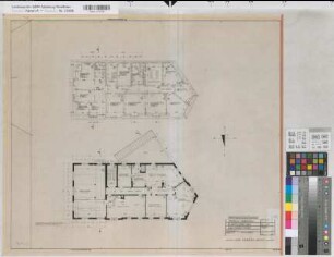 Dorsten (Dorsten) Postgebäude Grundriß 2. Geschoß, Dachgeschoß 1973 1 : 100 59 x 65 Zeichnung Oberpostdirektion Münster