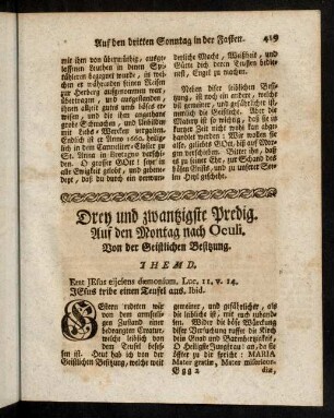 419-435, Drey und zwantzigste Predig.