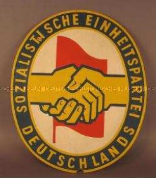Schild der Sozialistischen Einheitspartei Deutschlands