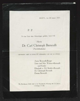 Brief von Anna Bernoulli an Gerhart Hauptmann und Margarete Hauptmann