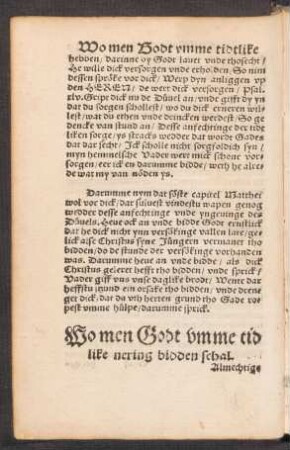 Wo men Godt umme tidlike nering bidden schal.