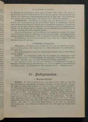 IV. Polizeiwesen.