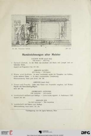 Handzeichnungen alter Meister (Nr. 1-466)