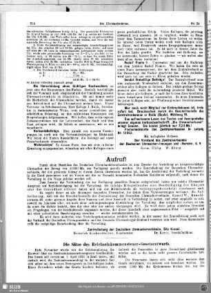 Die Sätze des Reichseinkommensteuer-Gesetzentwurfs